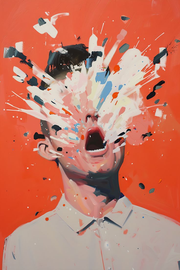  A abstract Painting from a close up face